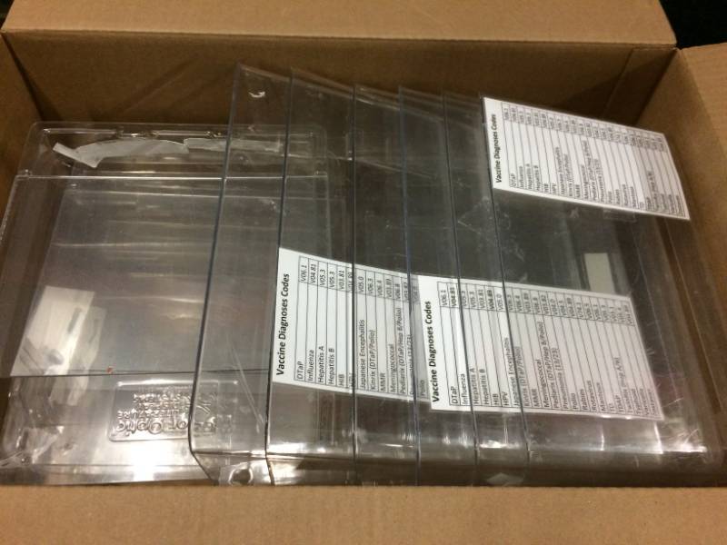 lot 41 image: LOT OF PLASTIC FILE HOLDERS AND ECO LAB BACTI FOAM DISPENSERS