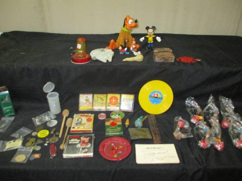 lot 61 image: collectible coins, knife, disney, collectible toys, talc, record and more