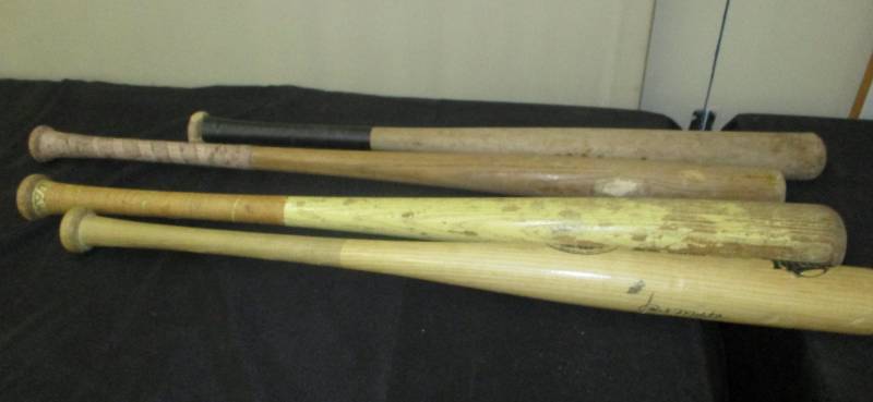 lot 124 image: 4 old wood bats