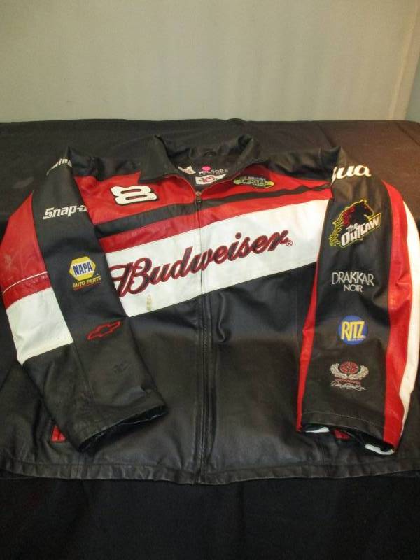 lot 160 image: Dale Earnhardt Wilsons Leather Jacket, Size 2xL Budweiser