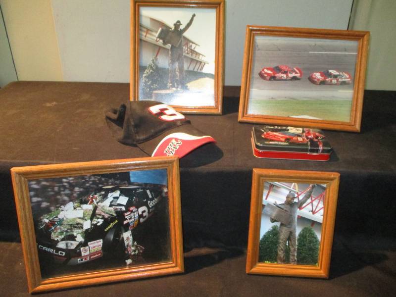 lot 161 image: Dale Earnhardt Cap, Pictures and a Tin