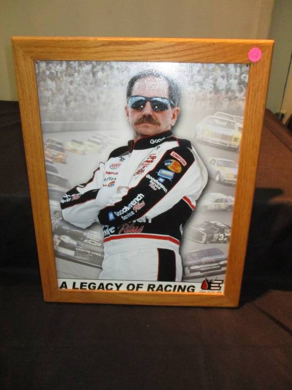 lot 162 image: A Legacy of Racring Metal Sign Framed
