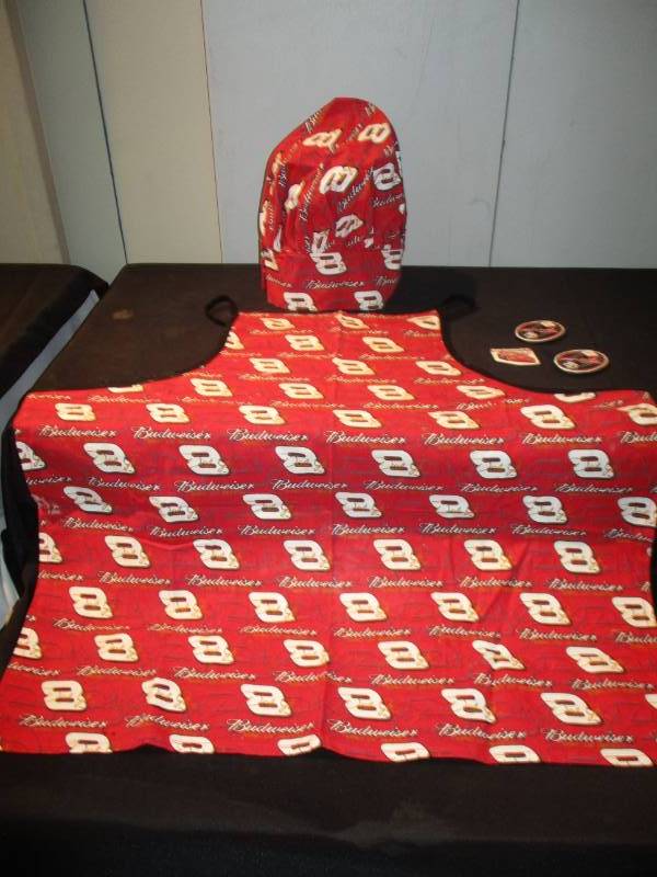 lot 167 image: Dale Eranhardt Bakers Hat, Apron and Magnets
