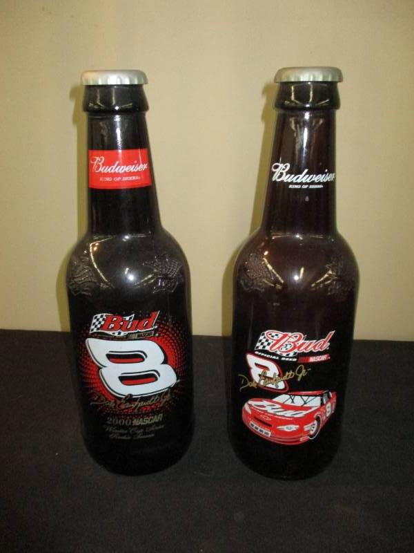 lot 185 image: Two Budweiser Dale Earnhardt Collector Big Bottles