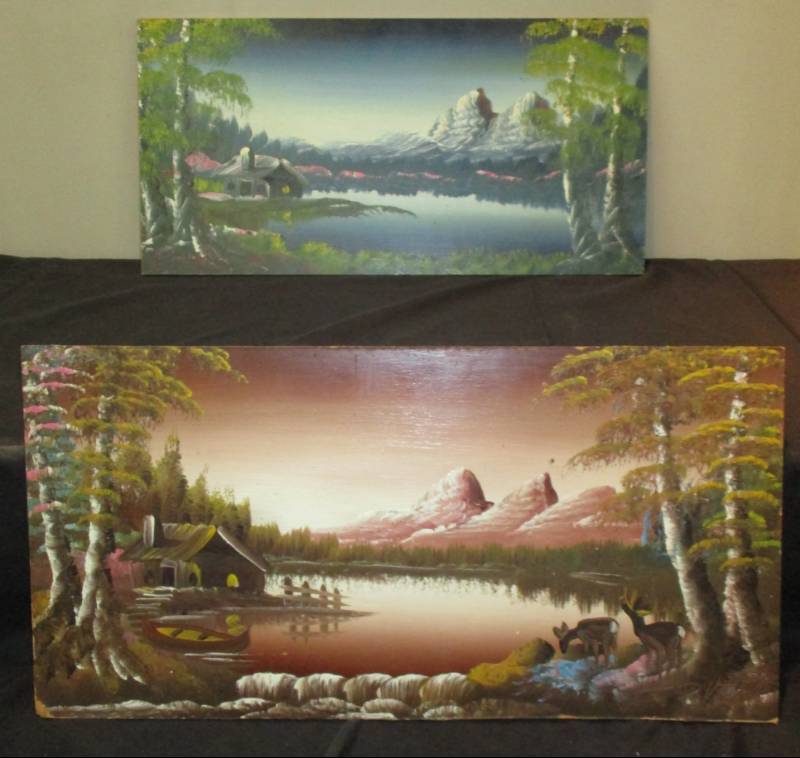 lot 192 image: Local Artis Burnette Painter, Fastest Artist in the World 2 paintings