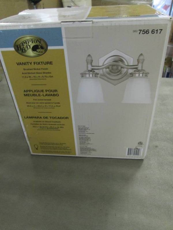 Hampton Bay 2-Light Brushed Nickel ...