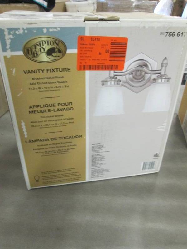 Hampton Bay 2-Light Brushed Nickel ...