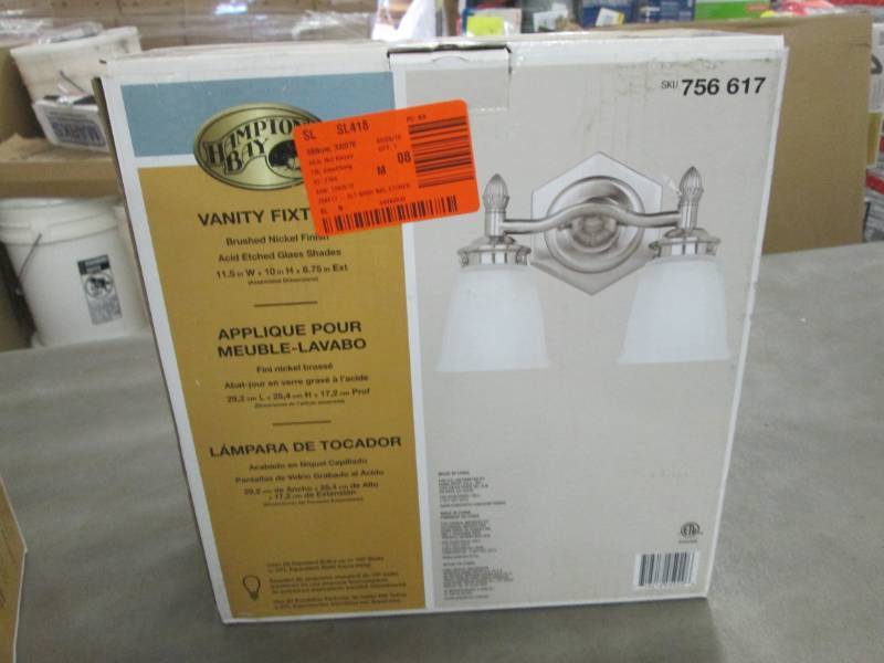 Hampton Bay 2-Light Brushed Nickel ...