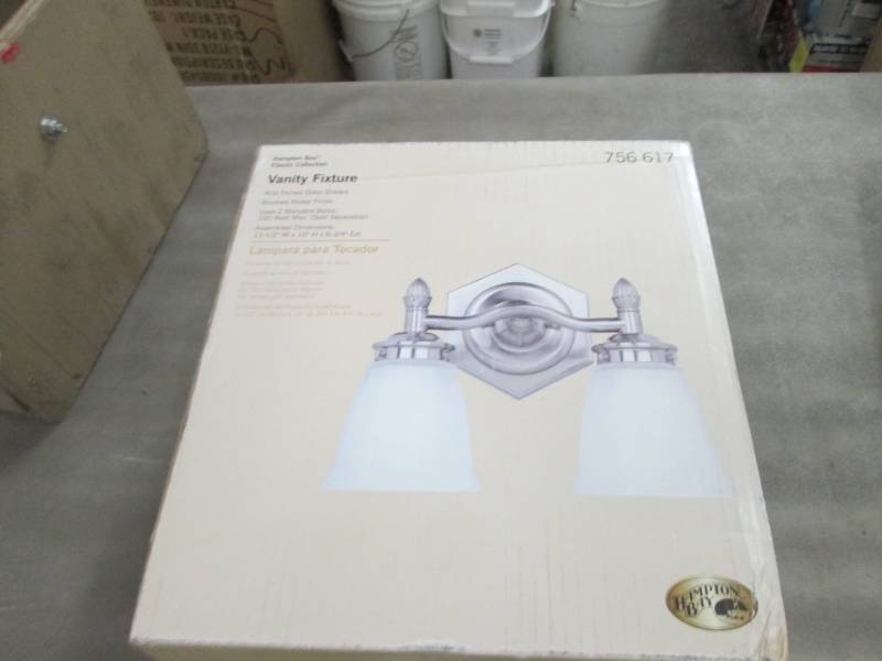 Hampton Bay 2-Light Brushed Nickel ...