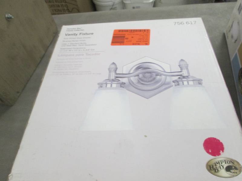 Hampton Bay 2-Light Brushed Nickel ...