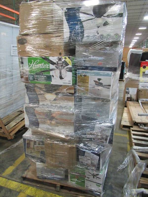 lot 301 image: UNCHECKEDUNTESTED WHOLESALE PALLET OF CEILING FANS