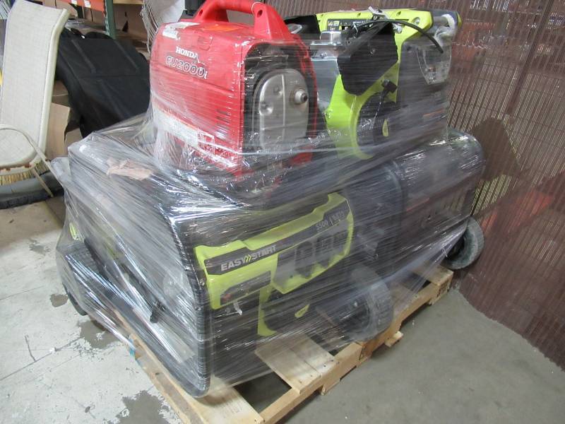lot 326 image: UNCHECKEDUNTESTED WHOLESALE PALLET OF GENERATORS - HONDA AND RYOBI