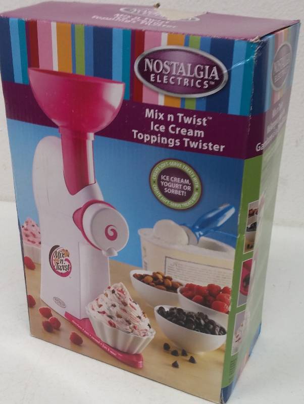 lot 74 image: Mix n Twist Ice Cream Toppings Twister, as-new in box