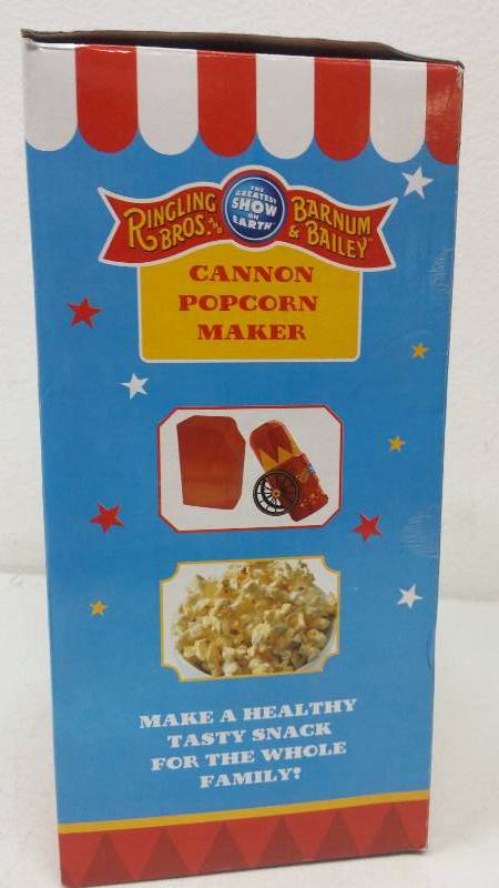 lot 100 image: Ringling BrosBarnum&Bailey Cannon Popcorn Maker, as-new in box