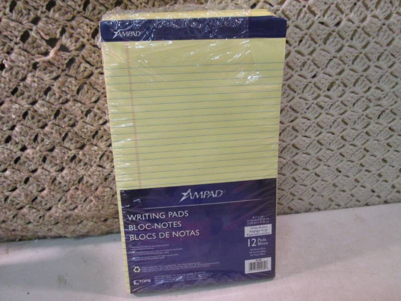 lot 60 image: Pack of 12 Ampad 8.5 x 14 Ruled W...
