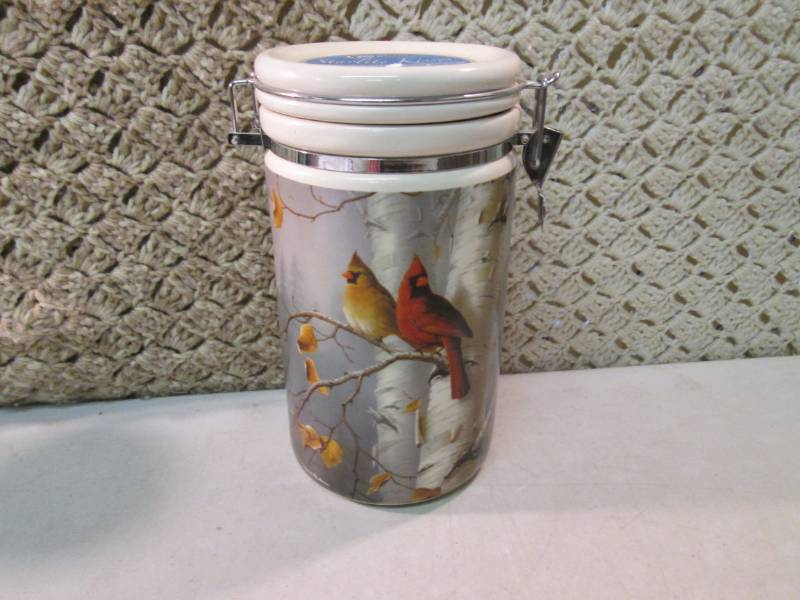 lot 96 image: Ceramic Cardinals CanisterContaine...