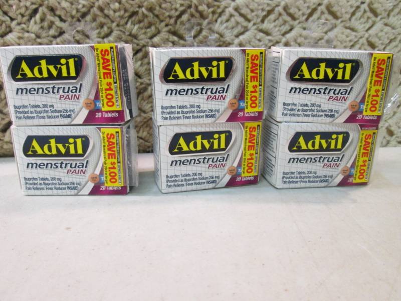 lot 117 image: 6 Boxes of Advil Menstrual Pain Tab...