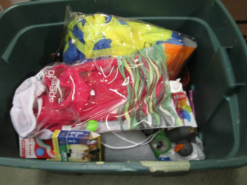 lot 210 image: Tote Full of Misc Kids Toys (No lid...