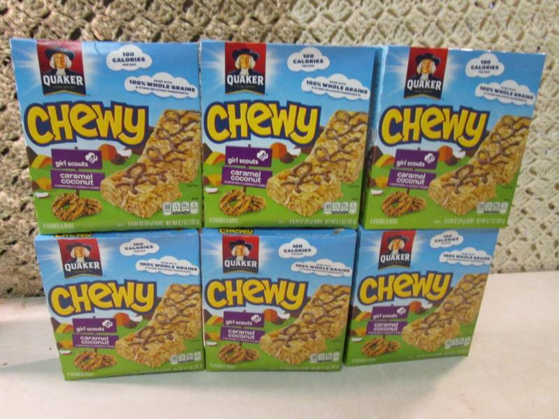 lot 225 image: 6 Boxes of Quaker Chewy Girl Scouts...