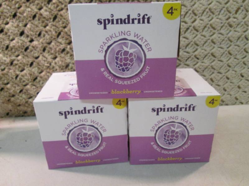 lot 233 image: 3 4-Packs of Spindrift Blackberry S...