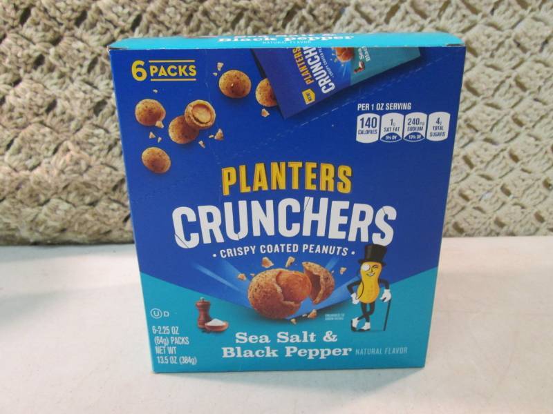 lot 283 image: Box with 6 Bags of Planters Crunche...