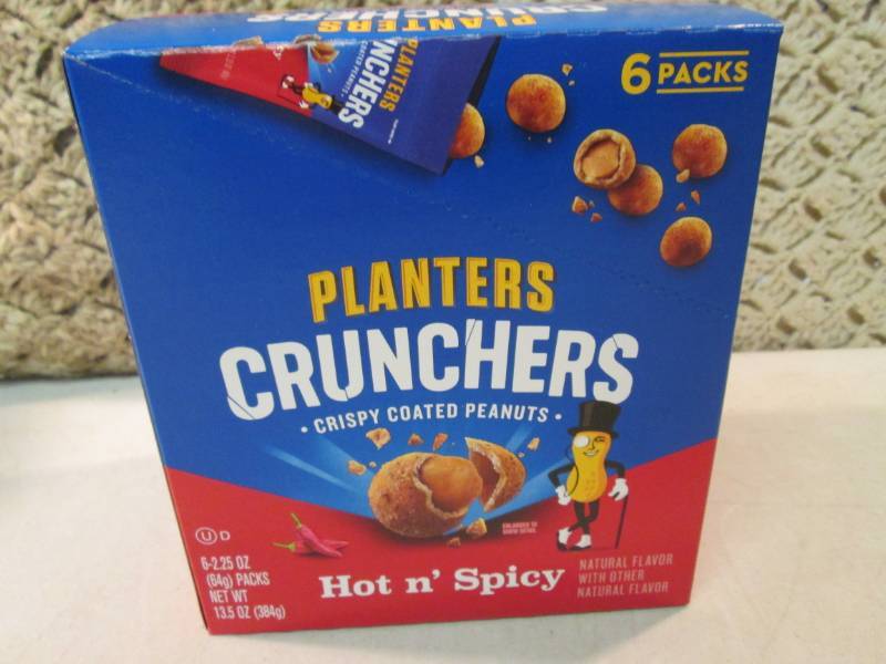 lot 284 image: Box with 6 Bags of Planters Crunche...