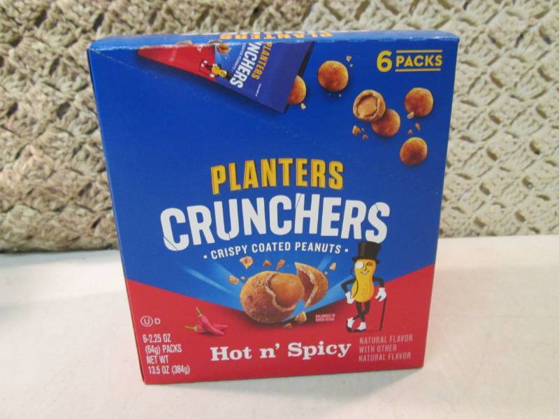 lot 285 image: Box with 6 Bags of Planters Crunche...