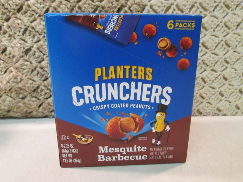 lot 287 image: Box with 6 Bags of Planters Crunche...