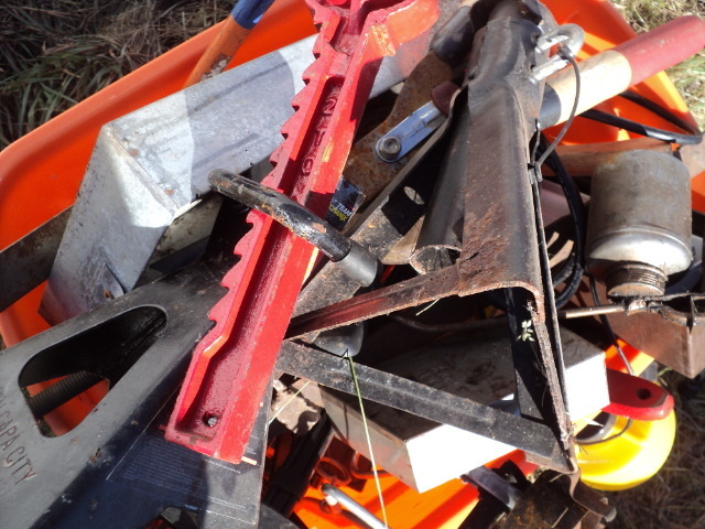 tote full of miscellaneous tools an...