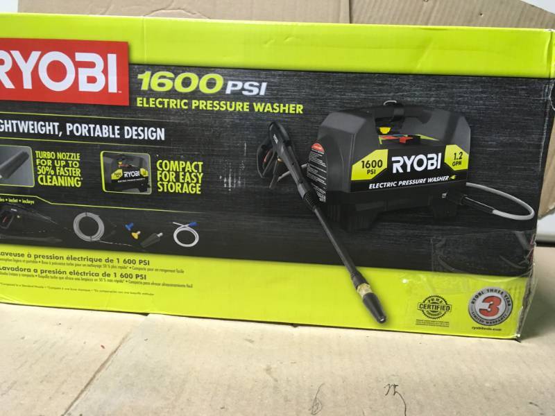 Ryobi 1,600 PSI 1.2 GPM Electric Pressure Washer open box in very good condition