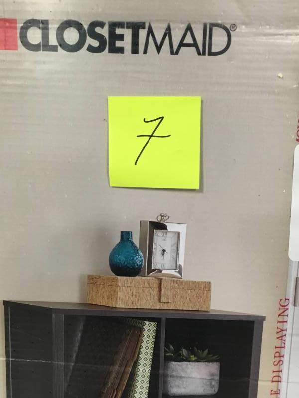 ClosetMaid 26 in. W x 38 in. H Black Walnut 6-Cube Organizer  open box in like new condition