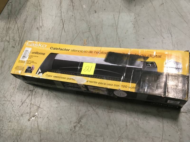 Lasko 1,500-Watt Low Profile Silent Room Heater with Digital Display, Black  open box in like new condition