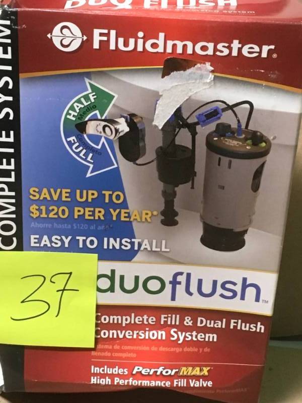 Fluidmaster Duo Flush System Toilet Converter  open box in like new condition