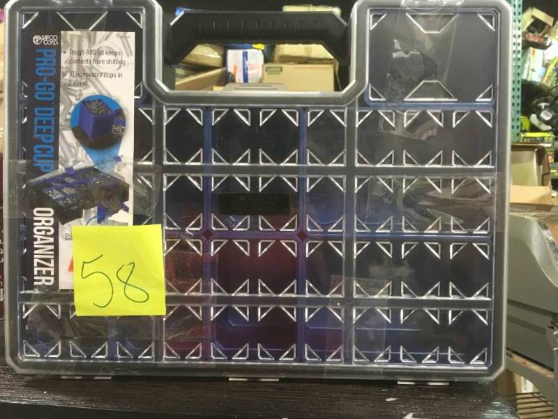 TAFCO Product 17-Compartment PRO-GO Divided Small Parts Organizer, Blue  open box in like new condition