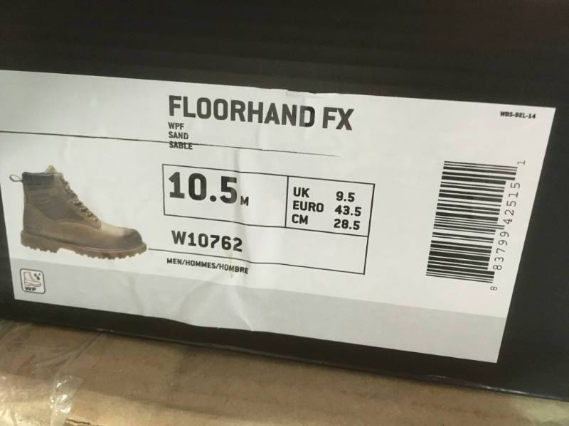 New Wolverine W10762 Floorhand FX Sand Mens Work Boots 10.5 US not used