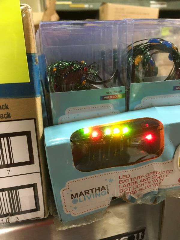 Martha Stewart Living 8 ft. 24 LEDs Ultra Slim Wire Multi-Color Large Dot String Light PLUS Martha Stewart Living 9 ft. 36 LEDs LED Ultra Slim Wire Multi Color String Light not used