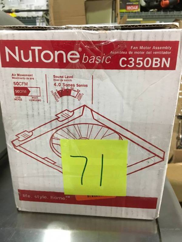 NuTone 50 CFM Replacement Motor Wheel for 696N  open box in like new condition