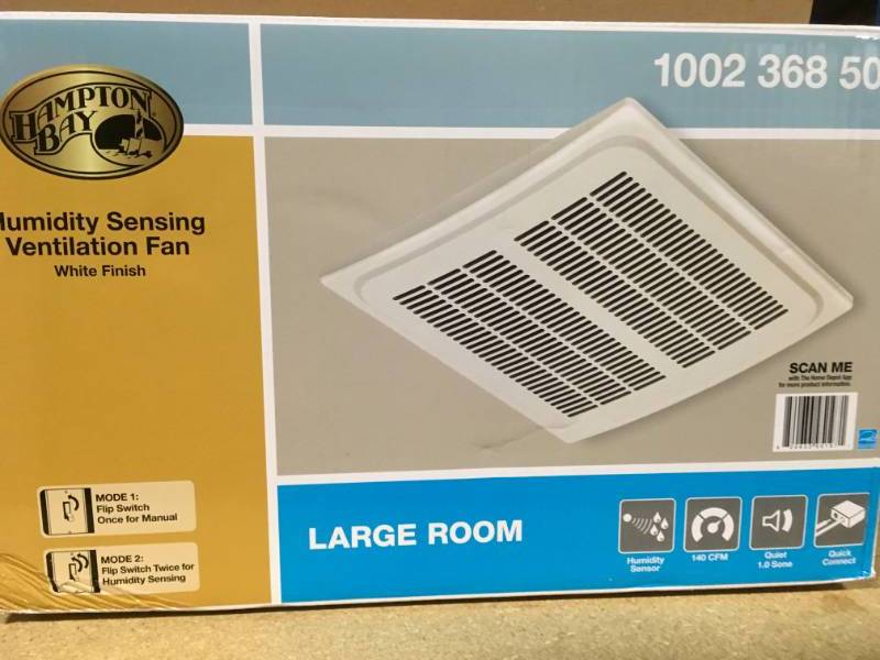 Hampton Bay  140 CFM Ceiling Humidity Sensing Bathroom Exhaust Fan  not used