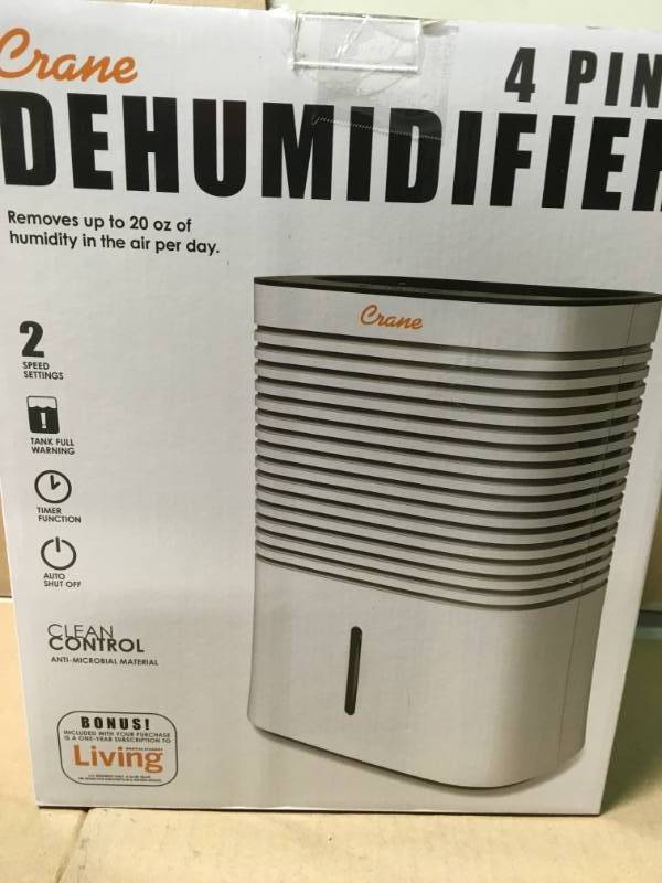 Crane 1.5-Pint Portable Dehumidifier open box in like new condition