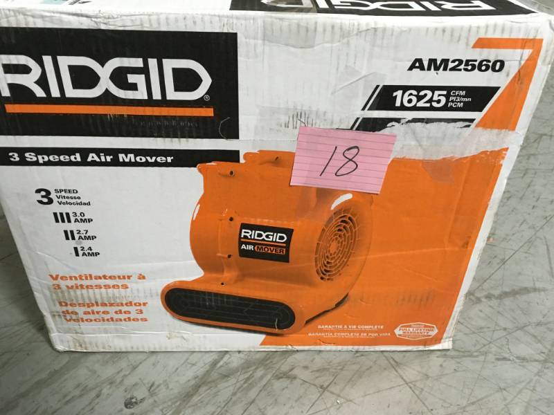 RIDGID 1625 CFM Air Mover in good condition