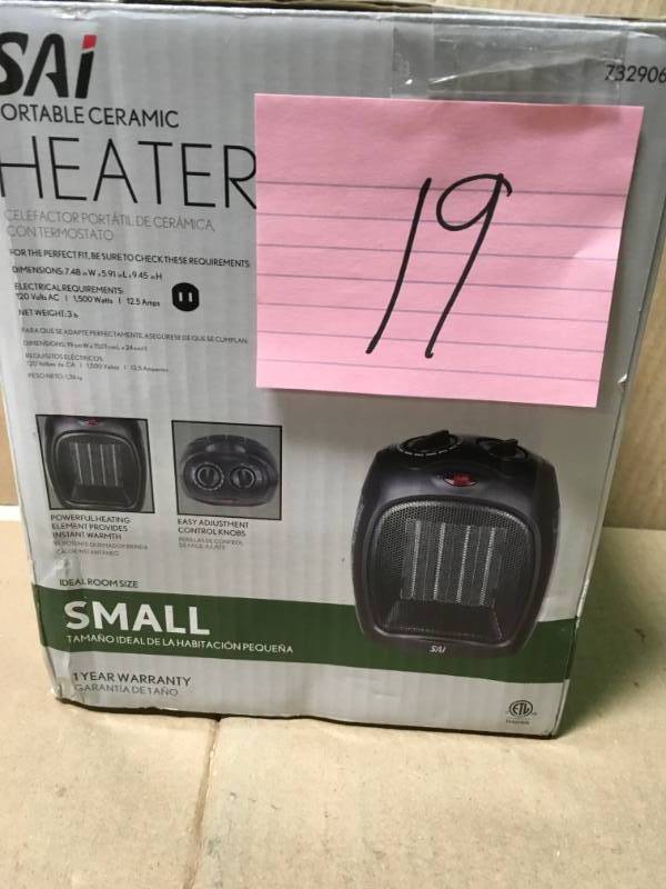 1,500-Watt Convection Electric Portable Heater and Fan open box in like new condition