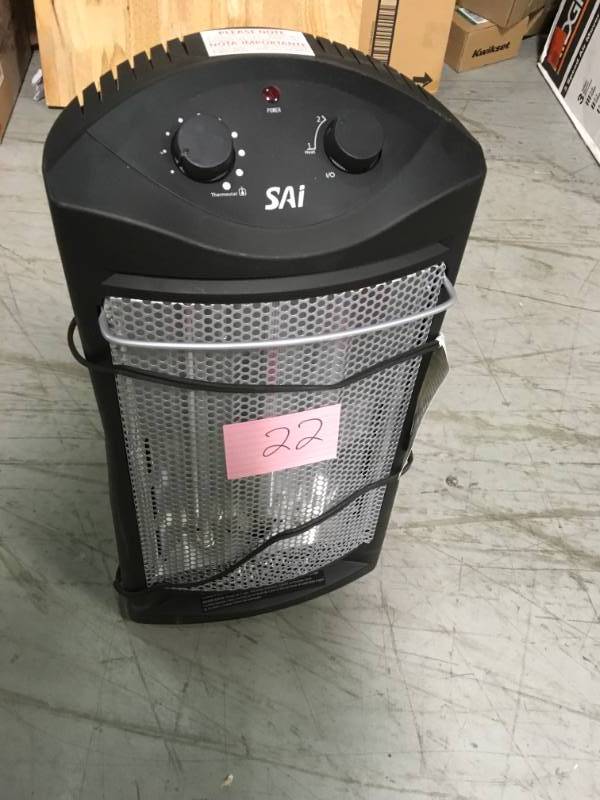 SAI 1500-Watt Quartz Tower Heater, Black open box in like new condition