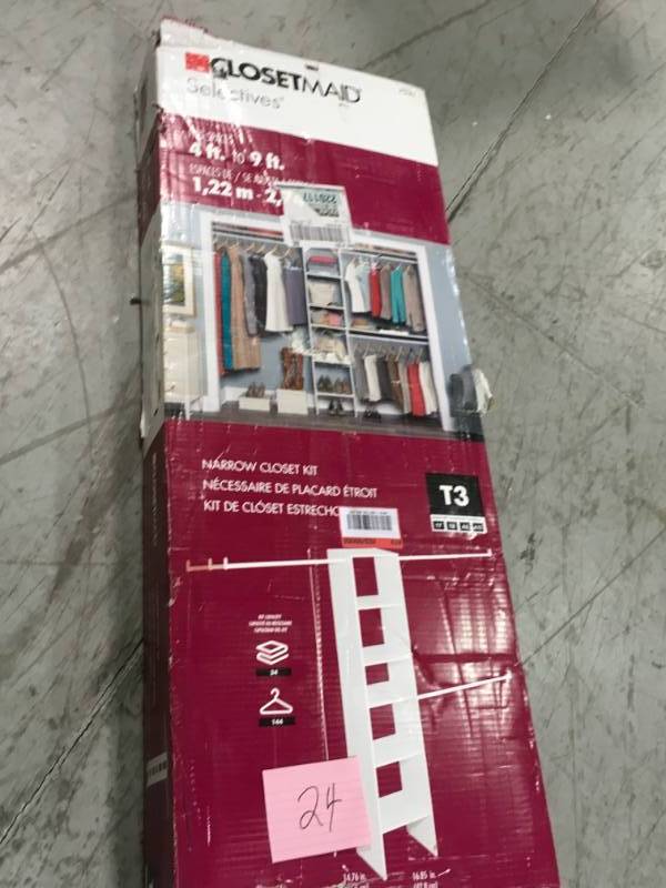 ClosetMaid Selectives 14.625 in. D x 16.875 in. W x 82.5 in. H White Custom Laminate Closet System Organizer open box in like new condition