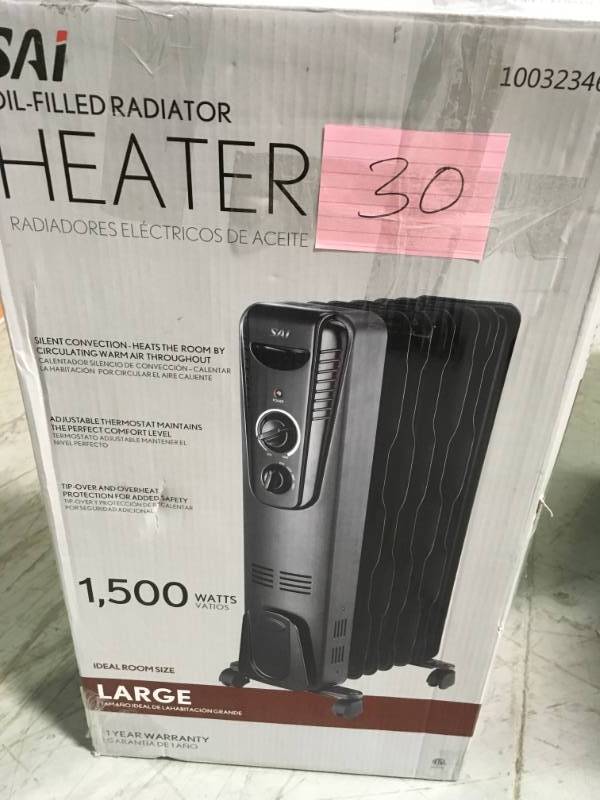 SAI 1,500-Watt Digital Eco-Fin Oil-Filled Radiator with 7-Fins open box in like new condition