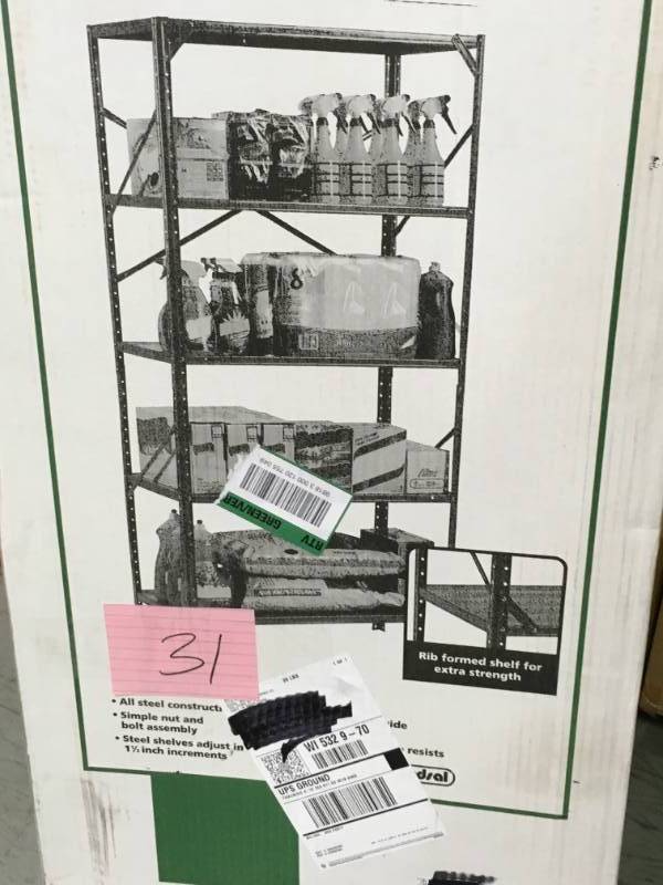 Edsal 72 in. H x 36 in. W x 16 in. D 5-Shelf Steel Shelving Unit in Gray open box in like new condition