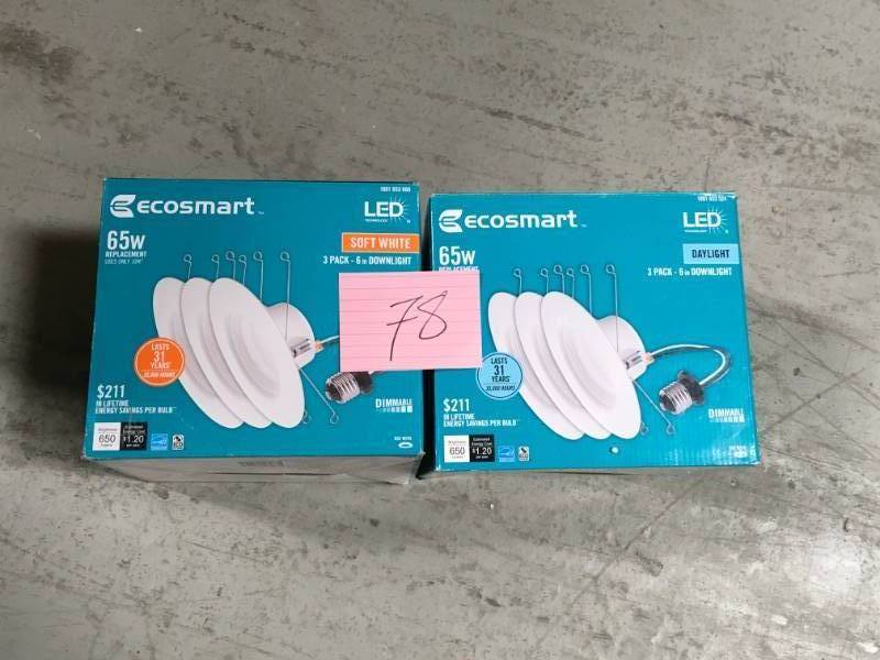 EcoSmart 5 in. and 6 in. White Integrated LED Recessed Trim (3-Pack) QTY 2 not used