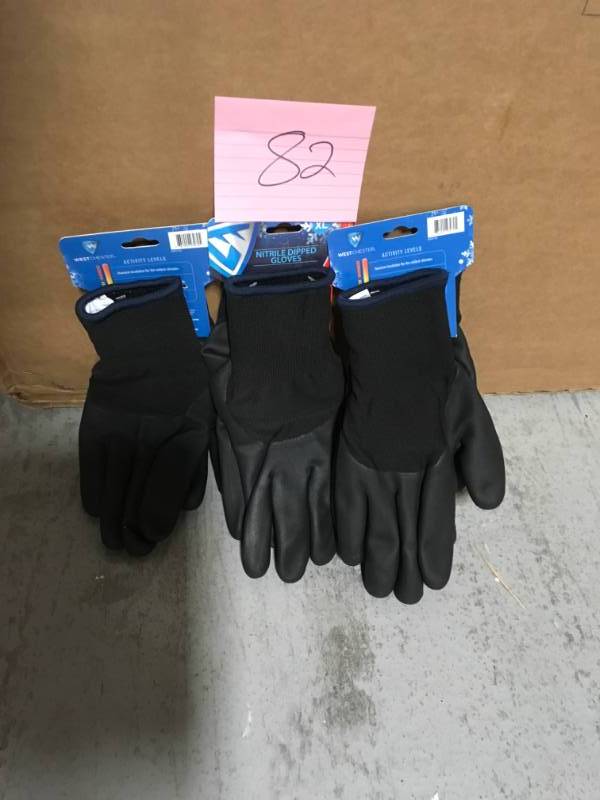West Chester Nitrile Dipped X-Large Acrylic Shell Gloves QTY 3 new