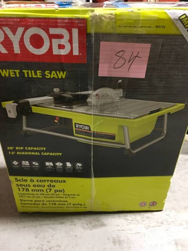 Ryobi 7 in. 4.8 Amp Tabletop Tile Saw USED WORKS in good condition