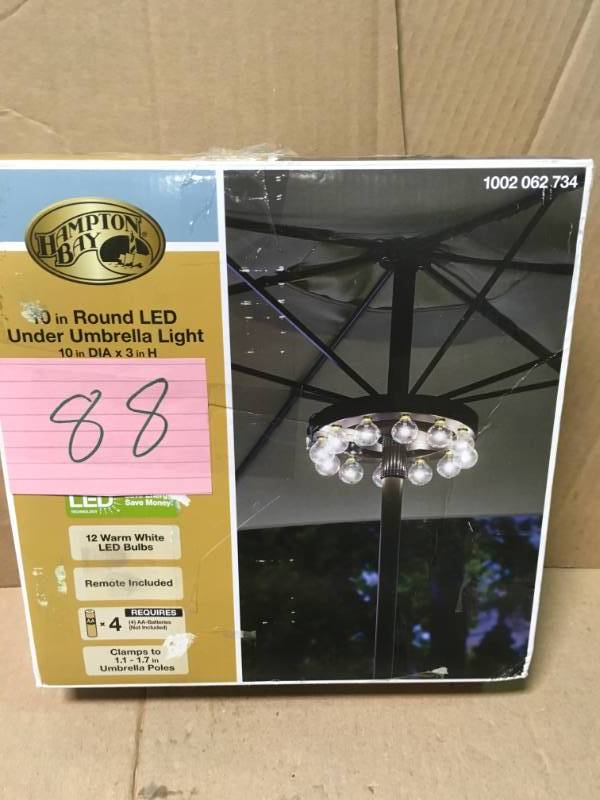 Hampton Bay 10 in. Umbrella Lighting open box in like new condition