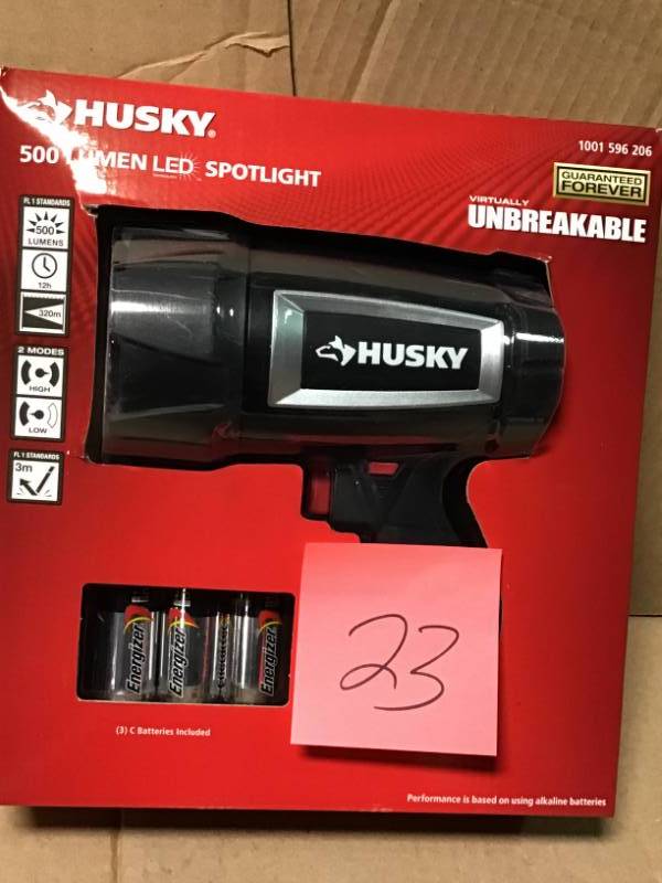 lot 23 image: Husky 500 Lumen LED Compact Unbreakable Spotlight new